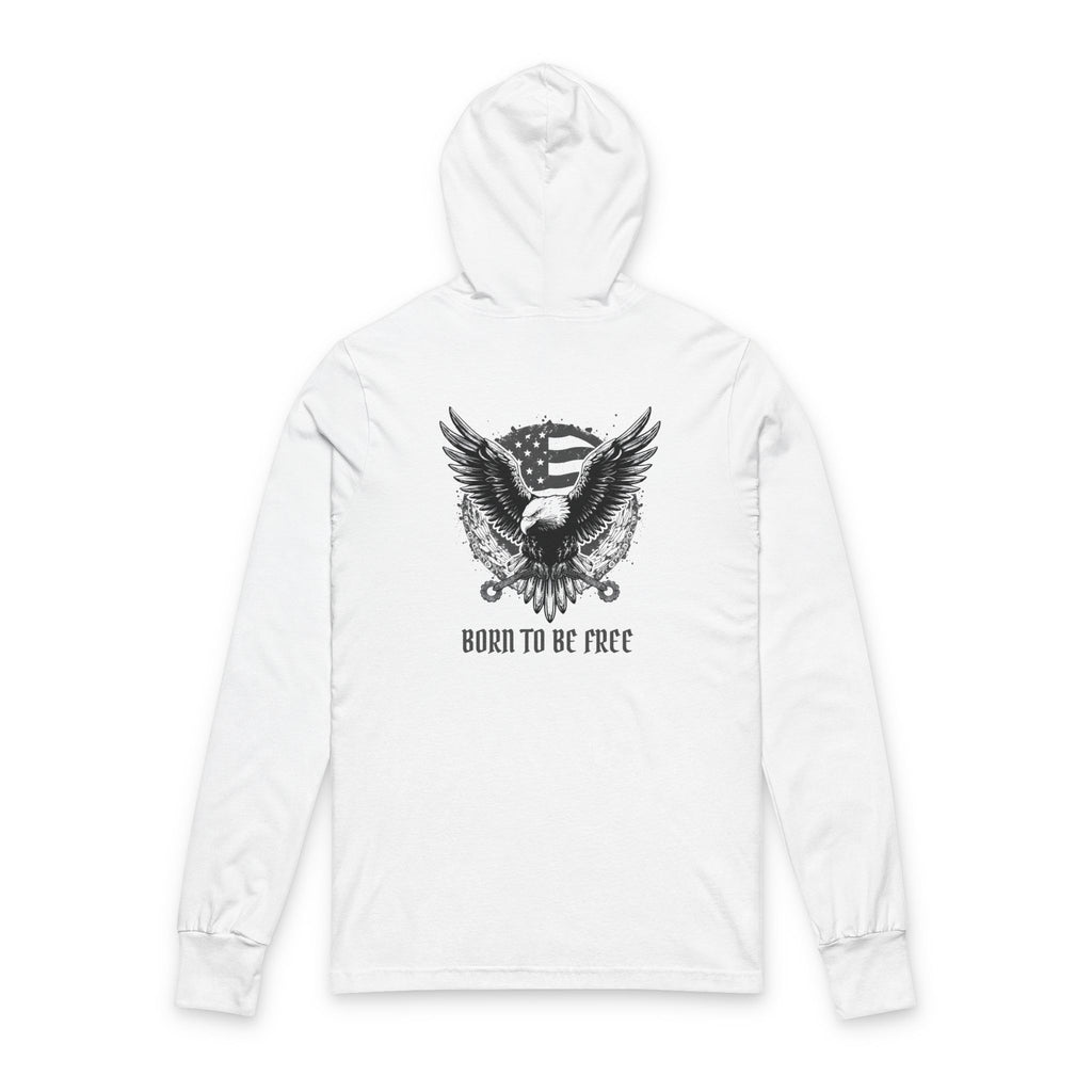 White Hoodie Born to Be Free