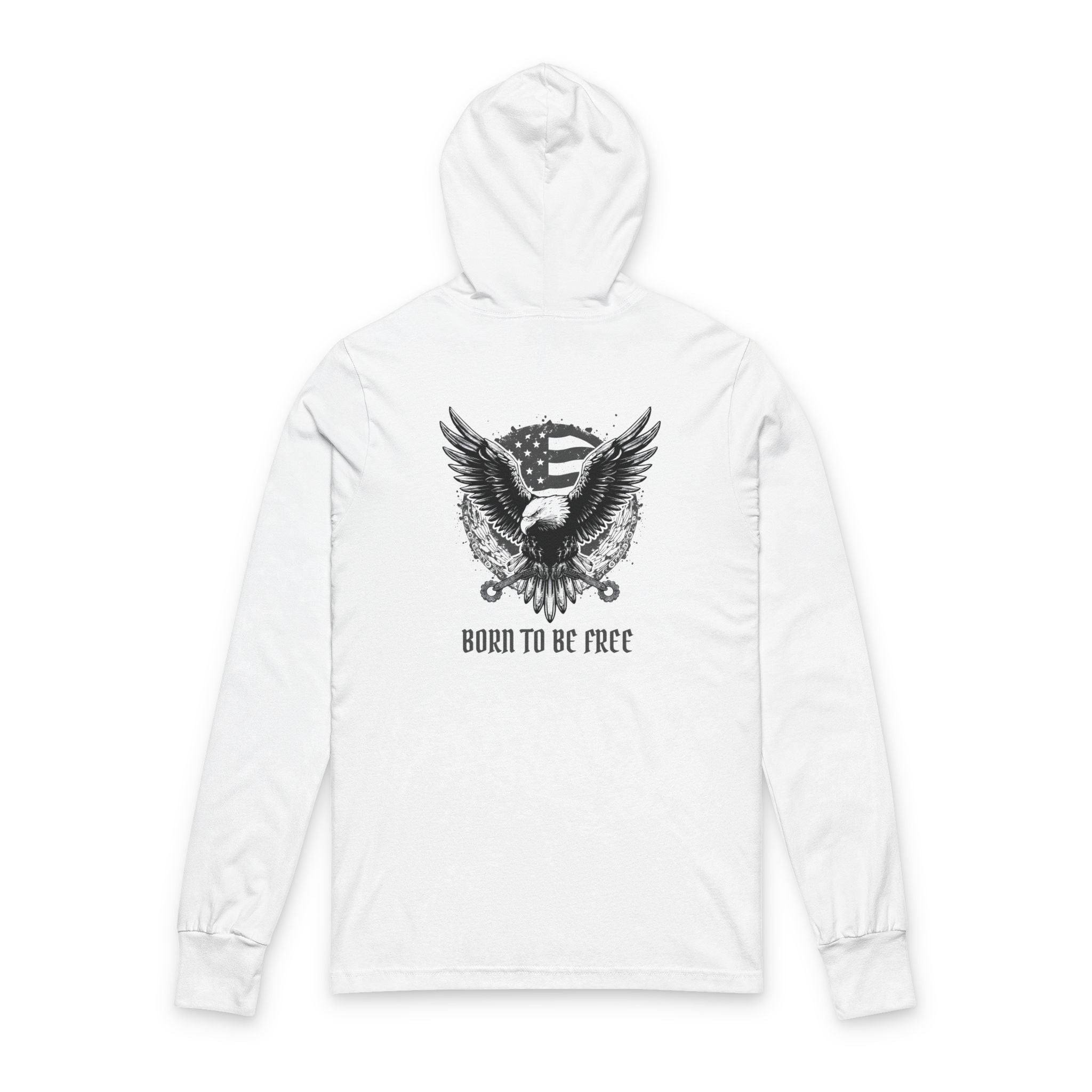 White Hoodie Born to Be Free