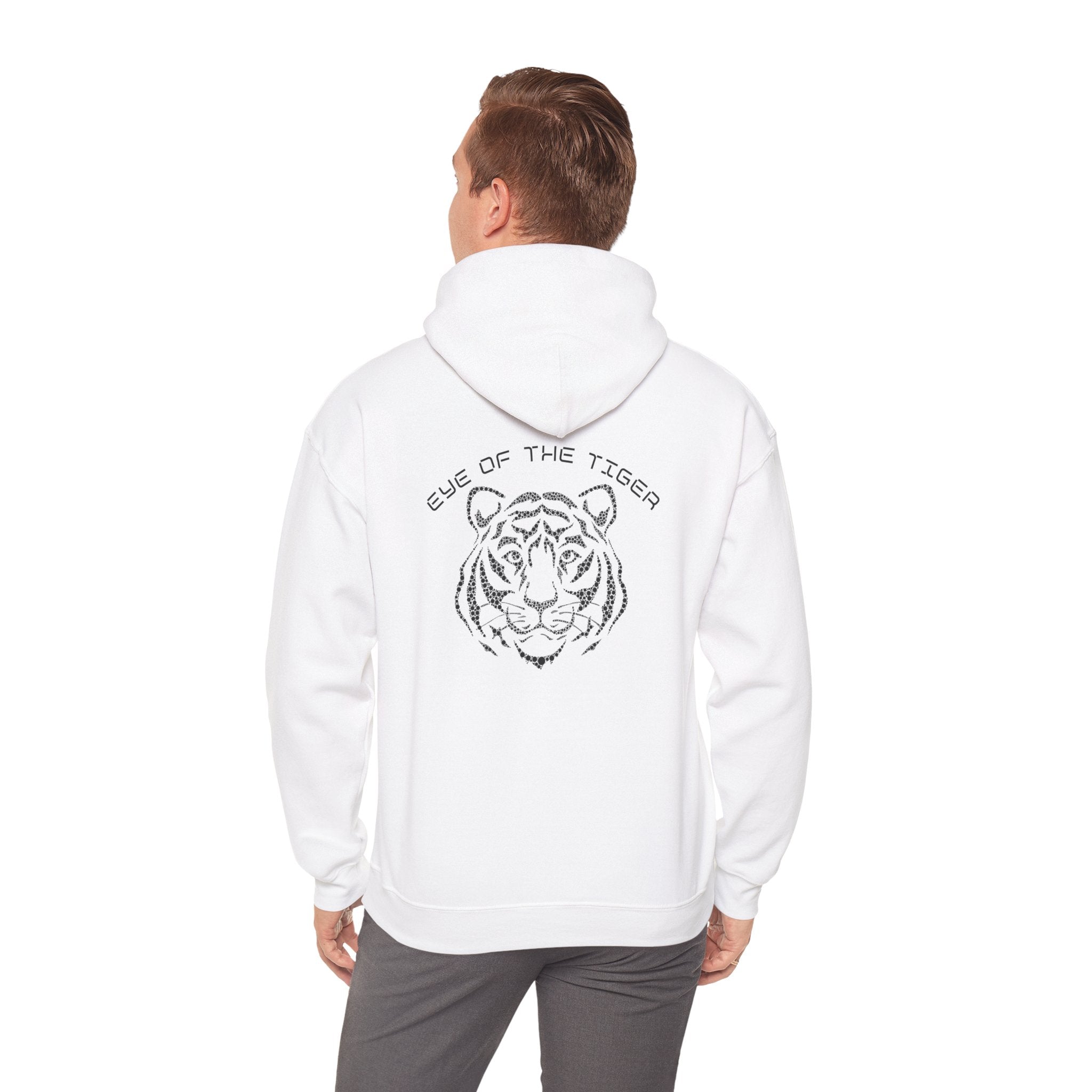 White Hoodie Eye of the Tiger